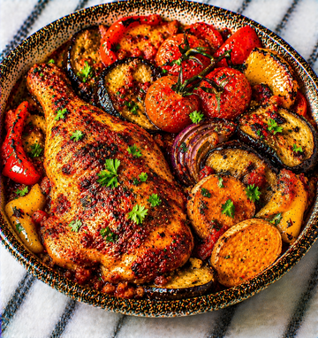 Aubergine and Chicken Bake