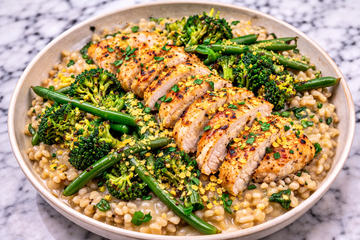 Barley Risotto with Chicken & Greens