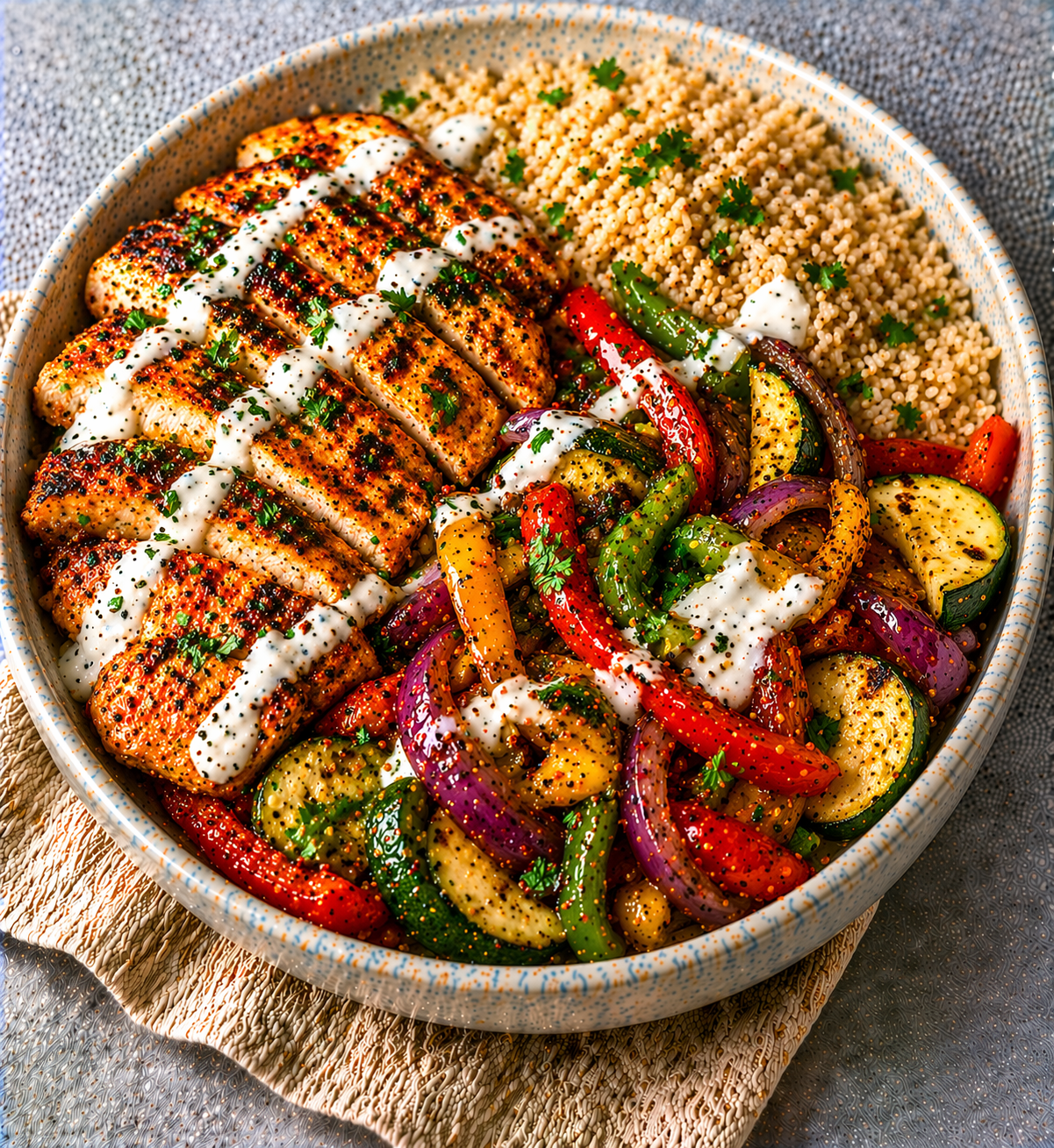 Chicken Fajita Bowl with Brown Basmati Rice
