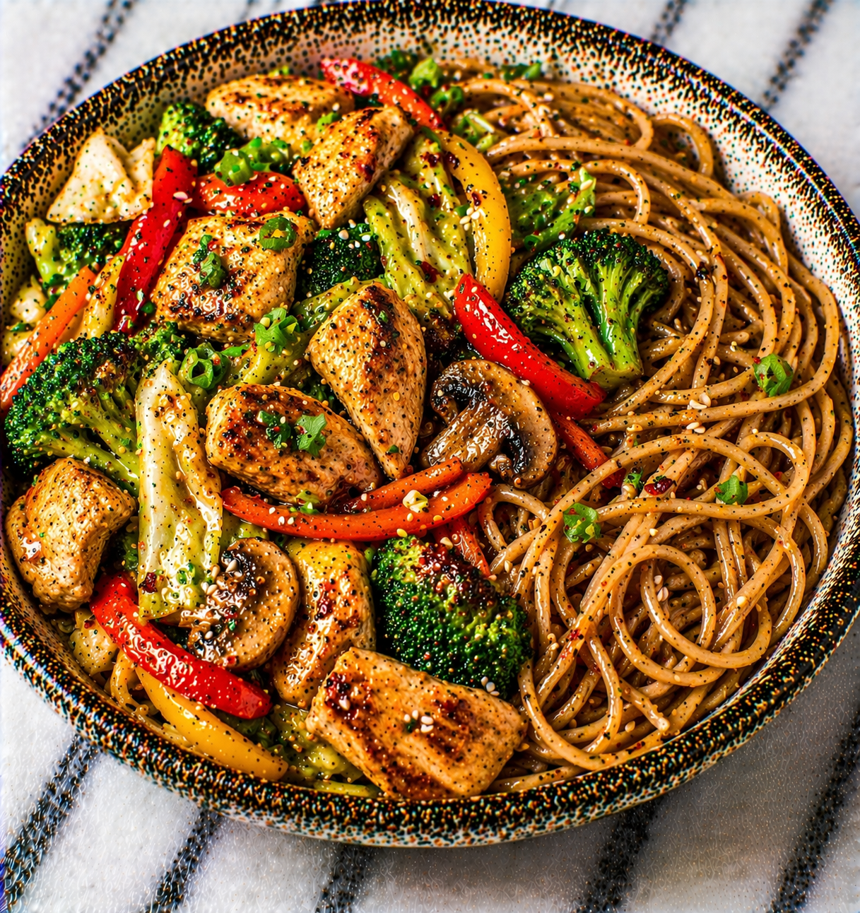 Chicken and Veg Spaghetti Stir Fry