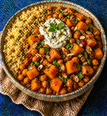 Chickpea and Butternut Squash Tagine with Bulgur