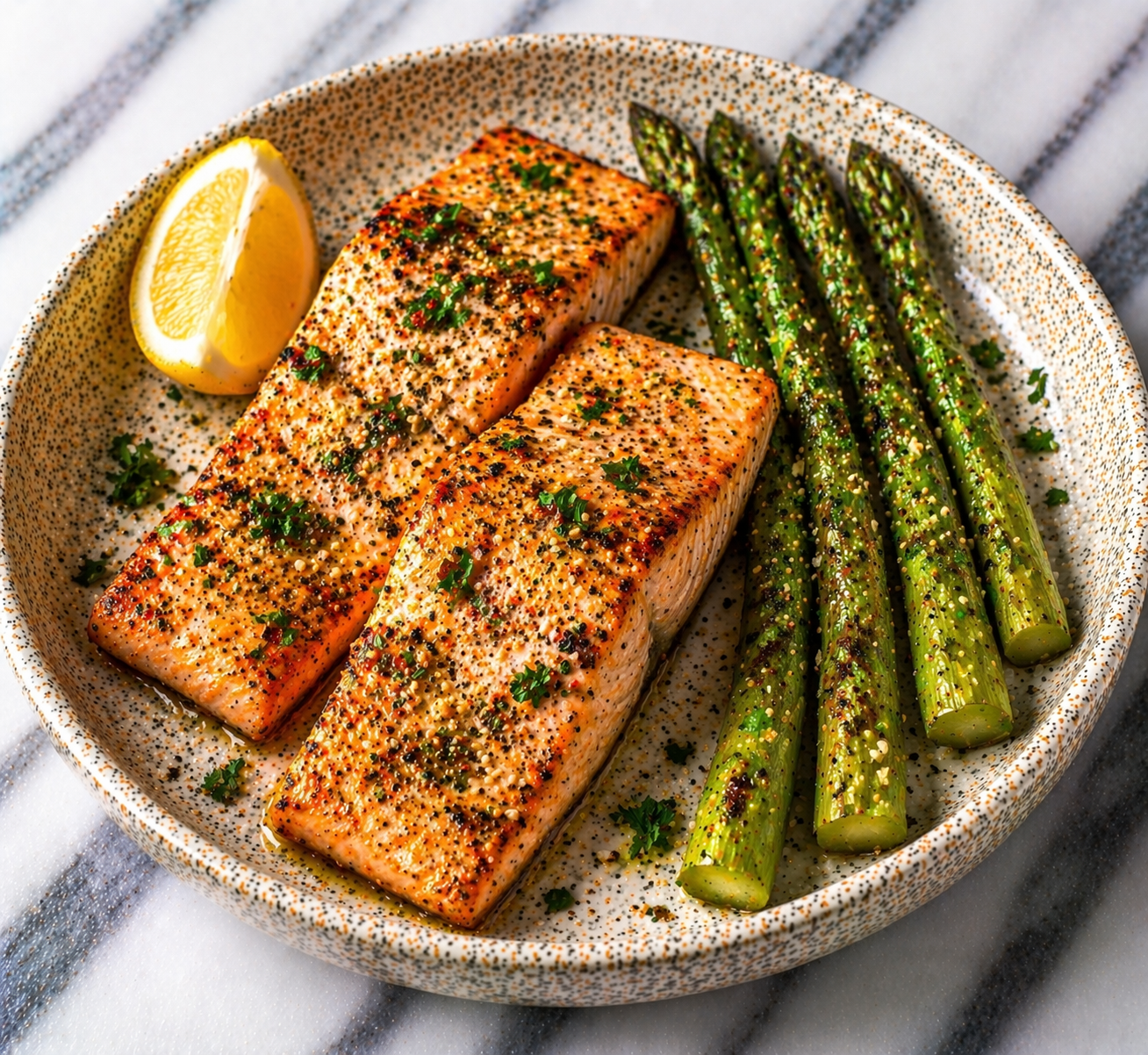 Grilled Salmon with Asparagus