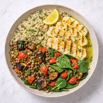 Lentil & Halloumi Mediterranean Bowl