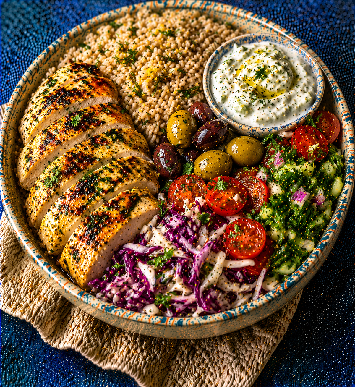 Mediterranean Chicken & Wholewheat Basmati Rice Bowl