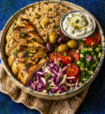 Mediterranean Chicken & Wholewheat Basmati Rice Bowl
