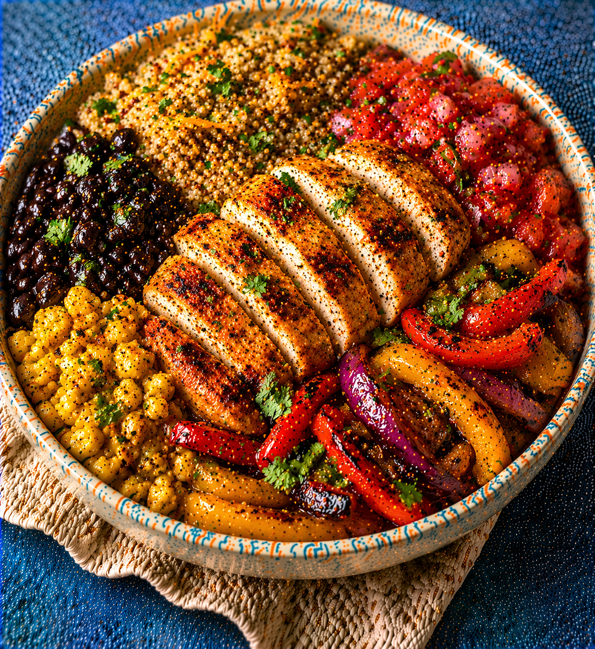 Mexican Black Bean & Chicken Quinoa Bowl