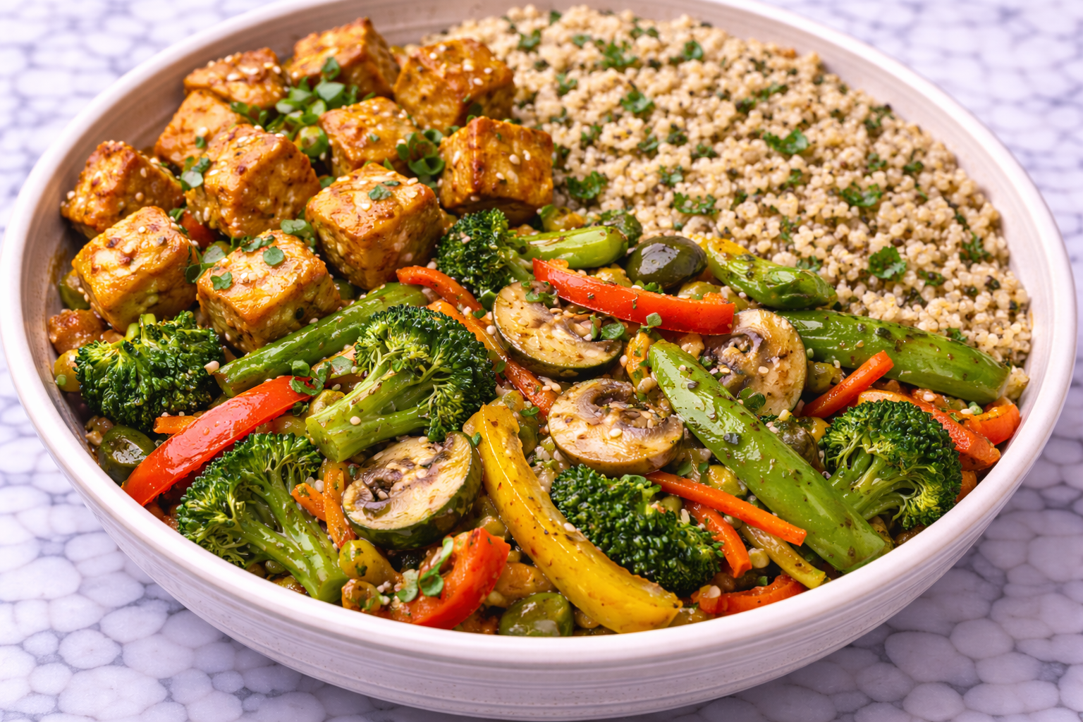 Quinoa, Tofu & Veg Stir Fry