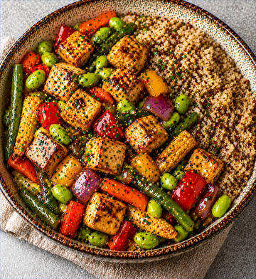 Quinoa, Tofu and Veg Stir Fry