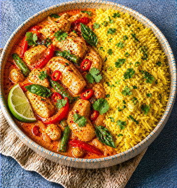 Thai Red Chicken Curry with Rice