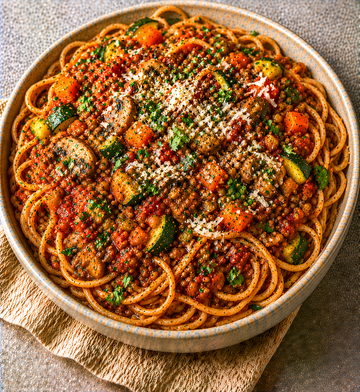 Veggie Bolognese with Wholewheat Spaghetti